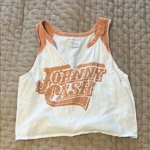 American Eagle Outfitters Orange and White Tank Top